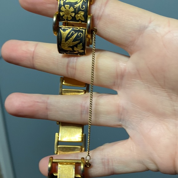 Vintage Damascene Link Bracelet - Picture 2 of 3